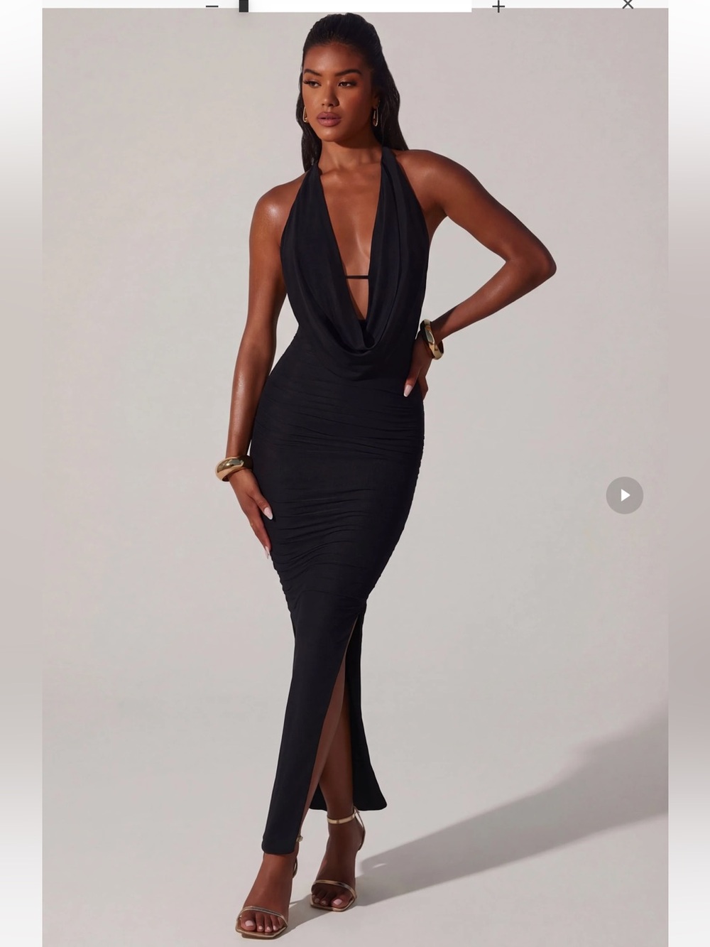 Oh Polly Black Backless Halter Dress